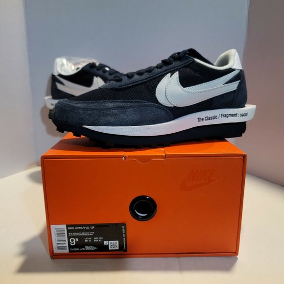 Nike x Sacai x Fragment LD Waffle "Blue Void" (DH2684-400)- Men's Size 9.5 NEW - Picture 1 of 6